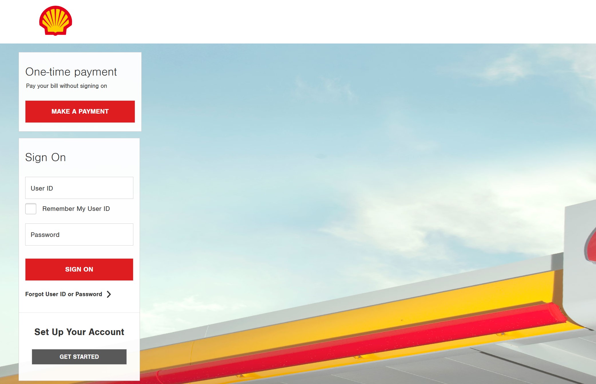 shell credit card login page